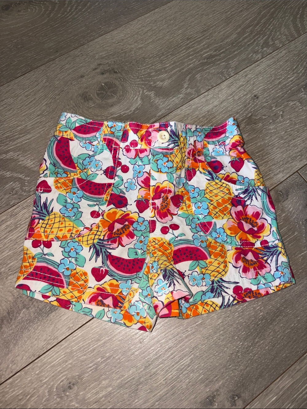 Circo KidsTropical Fruit & Floral Print Shorts - White Multi